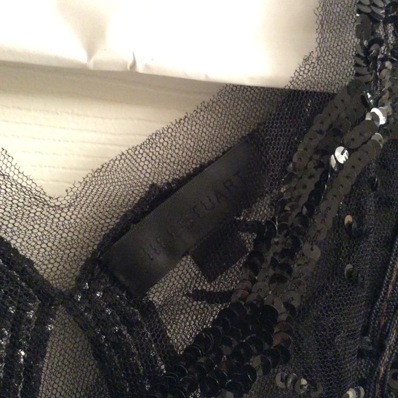Jill Stuart Black Beaded Sheer Top - Picture 3 of 4